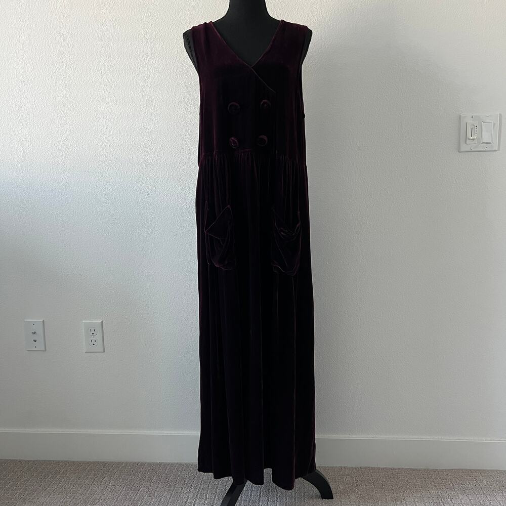 Sareet Velvet Dress Medium Purple Sleeveless FLAWED DIY